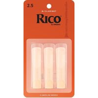 Rico RCA0325 2.5 Strength Reeds for Bb Clarinet, Pack of 3