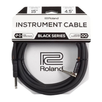 Roland RICB15A Black Series 15ft Instrument Cable - Straight To Angle