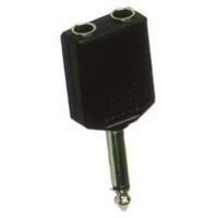 Carson RP961 Adaptor 2 X 6.3 Mono Sockets To 1 x 6.3mm Mono Male Plug