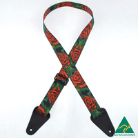 Colonial Leather Direct Print Webbing Strap - Red Rose