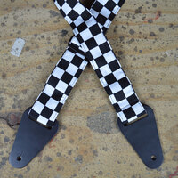 Black & White Check Rag Guitar Strap