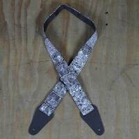 Aboriginal Art Guitar Strap – Black & White