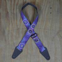 Aboriginal Art Guitar Strap – Purple Bush Onion