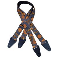 Colonial Leather Aboriginal Art Guitar Strap – Bush Plum Gold