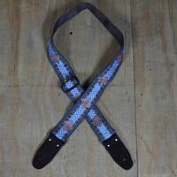 BLUE JACQUARD 50MM WEBBING GUITAR STRAP