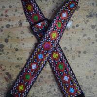 Multi Coloured Squares Jacquard 50mm Webbing Guitar Strap