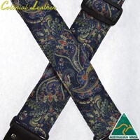 Colonial Leather Paisley Rag Strap - Blue