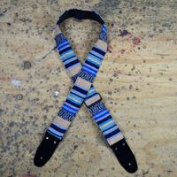 COLONIAL LEATHER RSR-AQ-RASTA-RAG-GUITAR-STRAP - AQUA