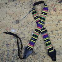 Colonial Leather Black Rasta Rag Ukulele Strap