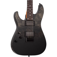 Schecter C-1 Standard Left Handed Electric Guitar - Black Fade Burst Burl