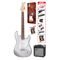 Essex SE1SKMP Electric Guitar Pack - Metallic Silver