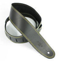 DSL SGE25-15-10 SGE 2.5" Classic Guitar Strap - Black, Yellow Stitching