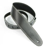 DSL SGE 2.5" Classic Guitar Strap - Black/Beige Stitching