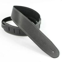 DSL SGE 2.5" Classic Guitar Strap Black, Grey Stitching