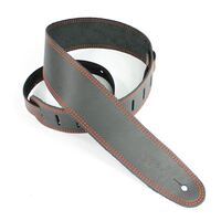 DSL SGE 2.5" Classic Guitar Strap Black, Orange Stitching