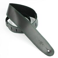DSL SGE 2.5" Classic Guitar Strap Black, Green Stitching