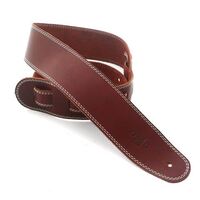 DSL SGE 2.5" Classic Guitar Strap - Maroon/Beige Stitching