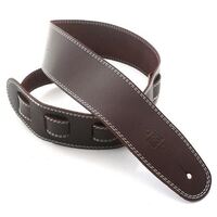 DSL SGE 2.5" Classic Guitar Strap - Brown/Beige Stitching