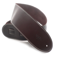 DSL SGE 3.5" Classic Guitar Strap Brown, Beige Stitching