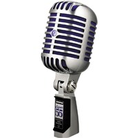 Shure Super 55 Vintage Dynamic Birdcage-Style Vocal Mic - Chrome/Blue