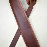 Colonial Leather 2.5″ Padded Upholstery Leather Guitar Strap Brown & Tan