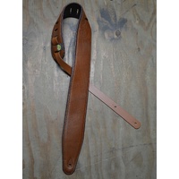 Colonial Leather SOUP30-TNBR 3" Upholstery Backed Leather Guitar Strap - Tan And Brown