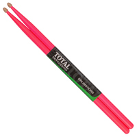 Total Percussion T5AFLP 5A Wood Tip Drumsticks - Fluoro Pink