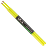 Total Percussion T5AFLY 5A Wood Tip Drumsticks - Fluoro Yellow
