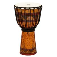 Toca Origins Series Wooden Djembe 8" Synthetic Head in Tribal Mask