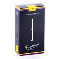 Vandoren Traditional Bb Clarinet Reeds, 1.5, 10-pack