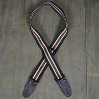 Colonial Leather Striped 50mm Webbing - Dark Brown