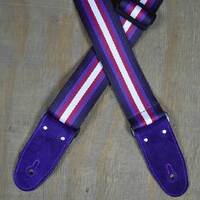 Colonial Leather WSTRI-PU Striped Purple Webbing Guitar Strap