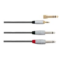 Carson Rocklines YHQ3 3.5mm to 6.3mm Split Audio Patch Cable - 6ft