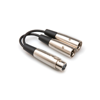 Hosa YXM121 XLR3F to Dual XLR3M Y-Cable Adaptor